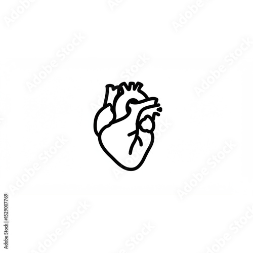 A clean line art heart design perfect for medical logos branding and health websites offering a scalable graphic for diverse applications