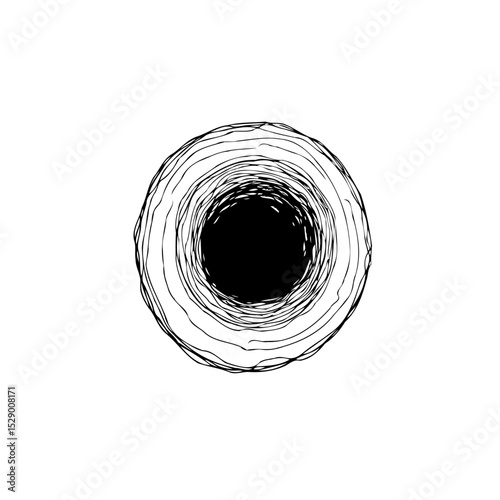 Abstract Circular Vortex Illusion: Mesmerizing Tunnel with Depth and Perspective Effect