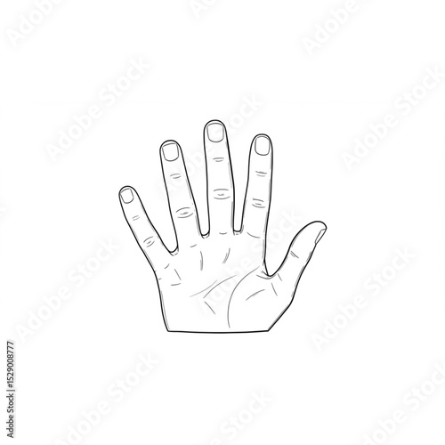 A detailed hand drawing offers a scalable design perfect for logos, branding projects, and various graphic applications needing a high-quality human hand element.