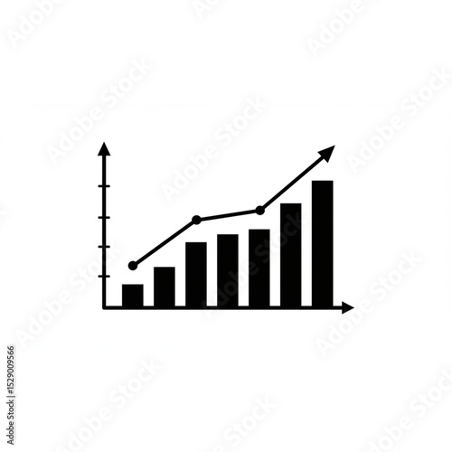 A sharp upward trending bar graph showcases business growth and financial success ideal for presentations and branding projects.