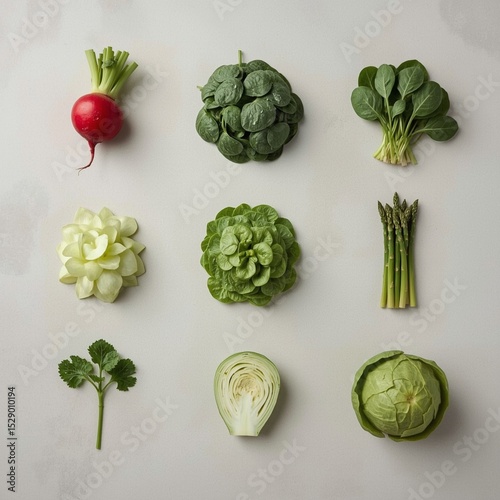 set of fresh vegetables