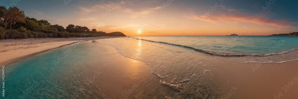 custom made wallpaper toronto digitalSunset Beach Panorama Tropical Ocean Golden Hour Sandy Shore
