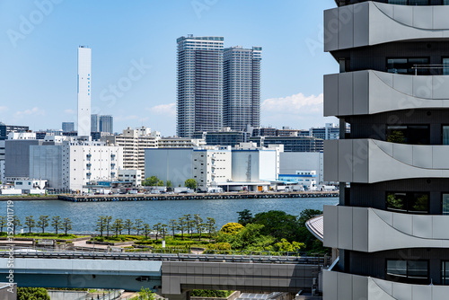 東京浜松町のペデストリアンデッキからの風景