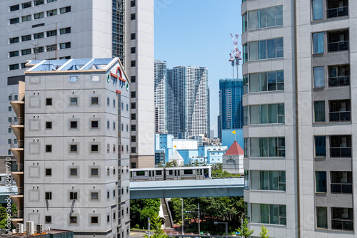 東京浜松町のペデストリアンデッキからの風景