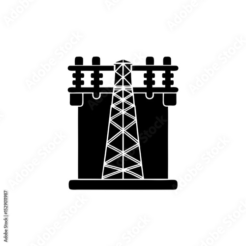 creative details electric substation icon vector illustration	