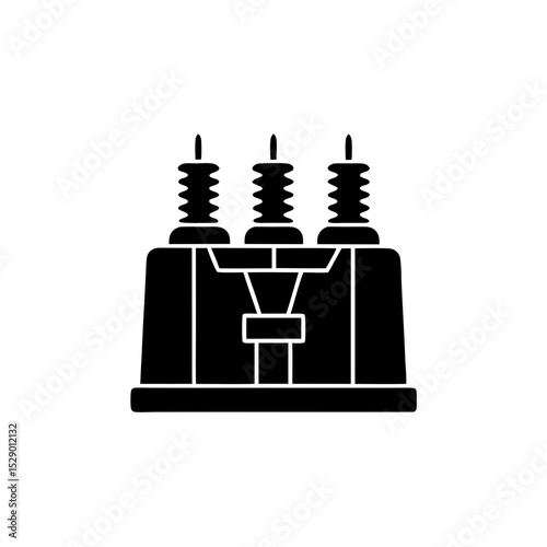 creative details electric substation icon vector illustration	