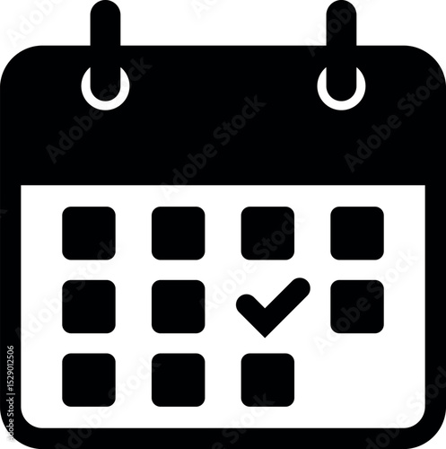Calendar Icon – Flat Hand-Drawn Symbol for Schedule and Planning