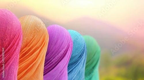 Colourful Women in colorful saris participating in a joyous cultural festival, spreading happiness.