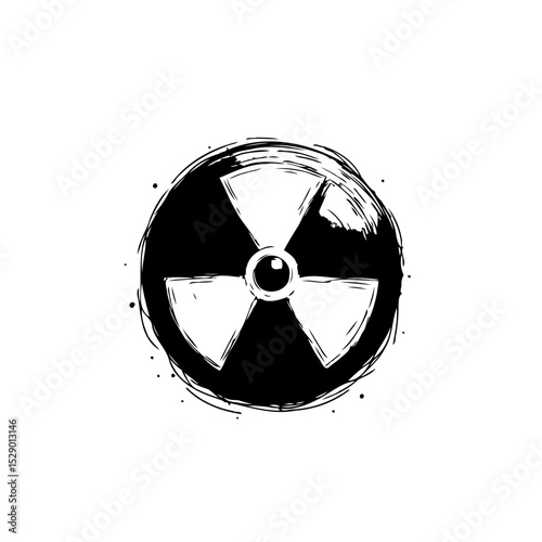 Radioactive Symbol Grunge Style: A Graphic Depiction of Nuclear Energy Hazard