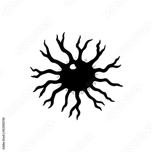 Stylized Neuron Silhouette: Illustrating Neural Networks and Brain Connectivity