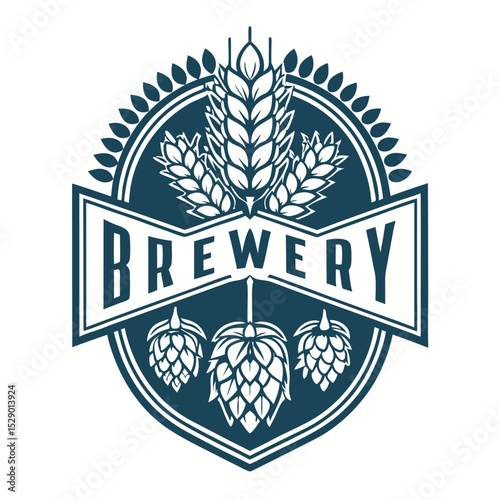 Gothic Badge Vector Logo for Sustainable Craft Brewery Design  