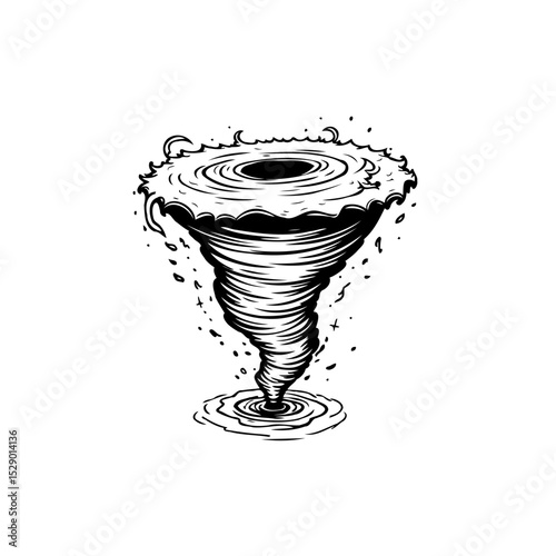 Dramatic Tornado Illustration: A Symbolic Representation of Nature's Power and Chaos