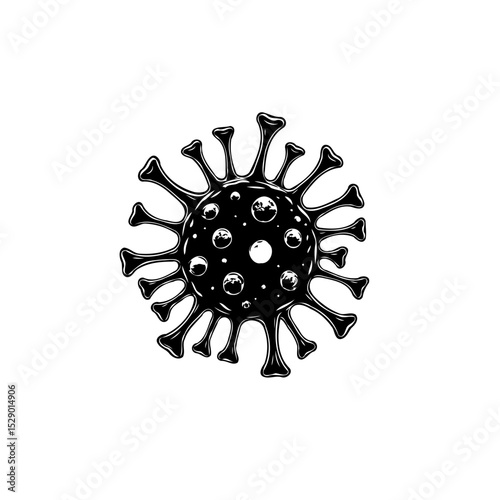 Illustration of a virus particle causing infectious diseases, isolated on white