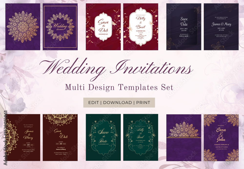 Elegant Indian Wedding Invitation Cards Collections, Multiple ...