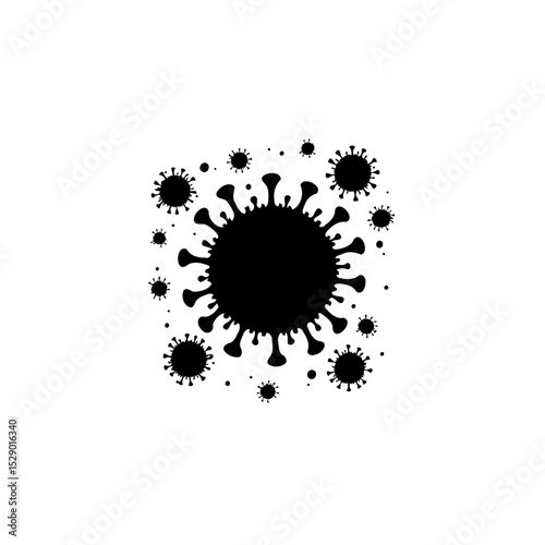 Coronavirus vector illustration depicting the virus morphology and structure
