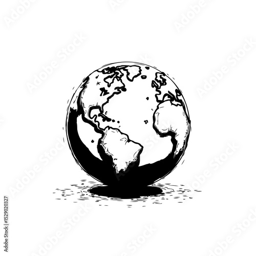 Earth Melting: A Visual Representation of Climate Change and Environmental Crisis
