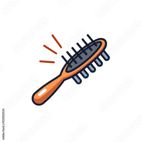 Colorful pet grooming brush with a glossy handle 