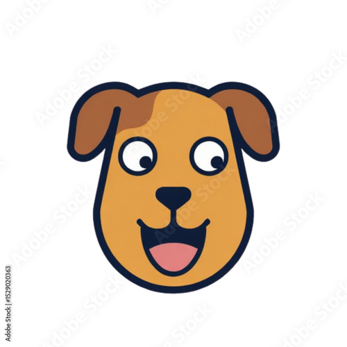 Cheerful dog face with a playful expression 


