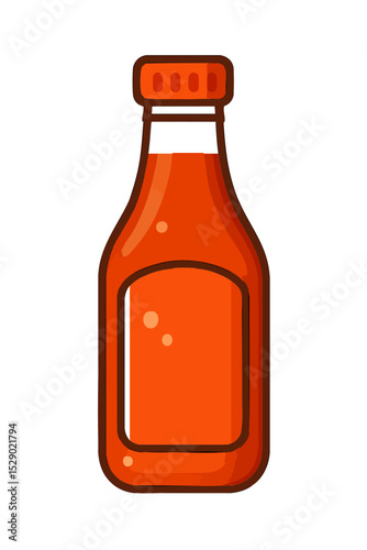 Tomato ketchup bottle on white background
