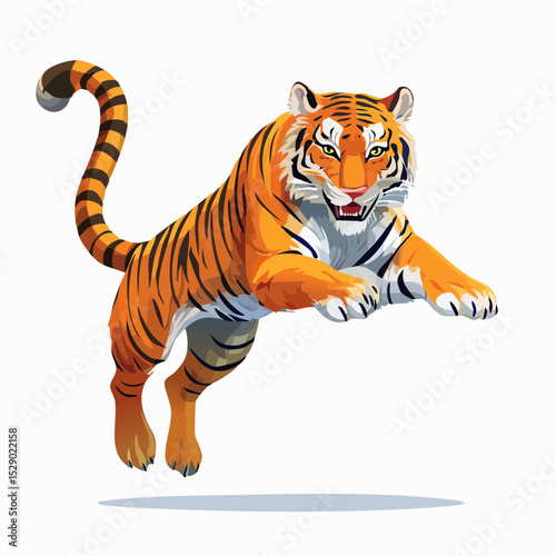 ジャンプする虎のベクターイラスト素材