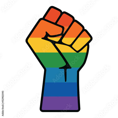 Pride Fist Power Symbol LGBTQ Rainbow Equality Icon