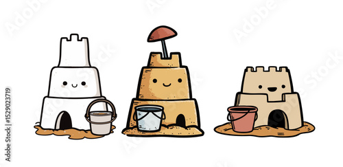 Sand castle cartoon illustration
