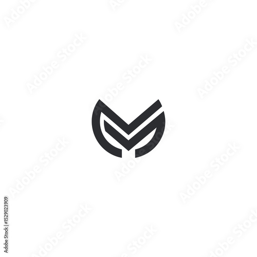 Abstract letter M logotype. Modern logo idea sign. Universal emblem vector icon.