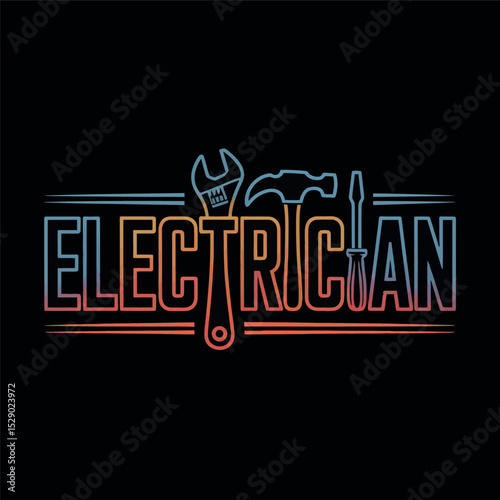 Electrician Tools Logo Design Vector for Electrical Services