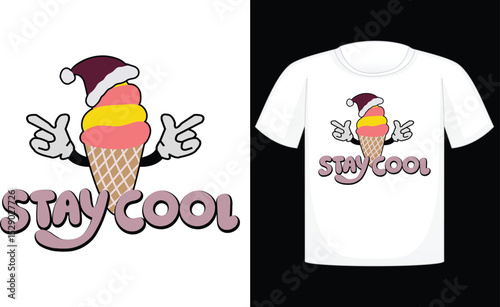 stay cool T-shirt, summer, vector, sun, design, beach, sea, horizontal, palm tree, fun, retro, travel, sunlight, t-shirt, vintage, sunset