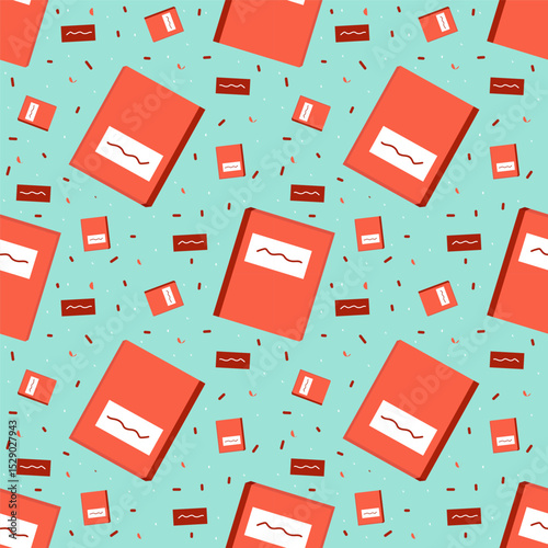 red and blue book seamless pattern background design