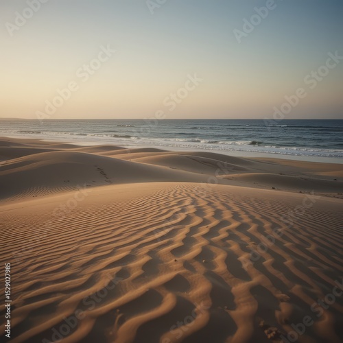 Sand Dune Near Ocean at Sunset