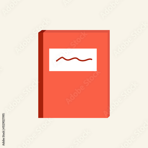 simple red textbook vector school supplies