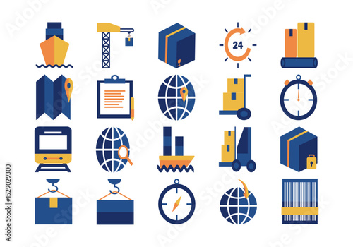 Logistics Icon Element Set