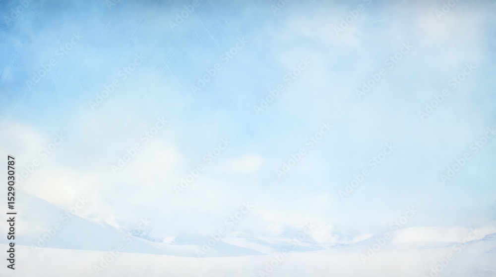 Fototapeta premium Ethereal snowy landscape under a hazy sky