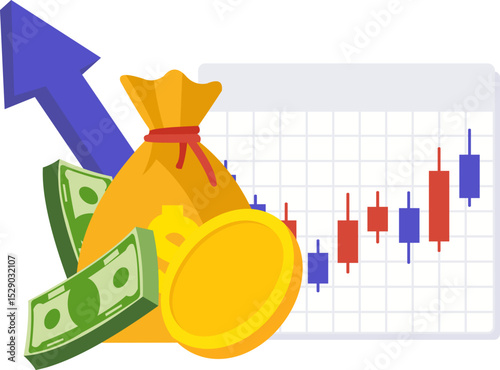 Business Or Trading Profit Illustration