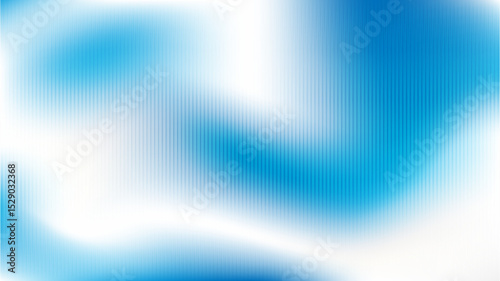 Ribbed Glass Blue texture background. Mesh gradient, acrylic bright bath surface. Reeded semitransparent overlay summer sea banner. Water wave, sky design with line pattern.