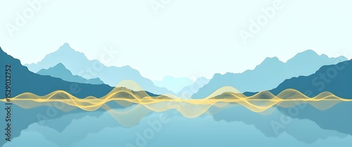 Serene Mountain Lake: Abstract Landscape Art