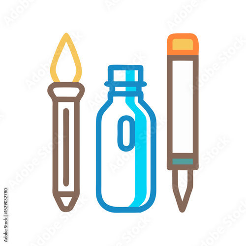 Design & Drawing Tools icon set  computer programs, process production, perception, explore ideas and designers.