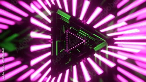 Green and Pink Infinite Abstract Synthetic Wormhole Background VJ Loop in 4K