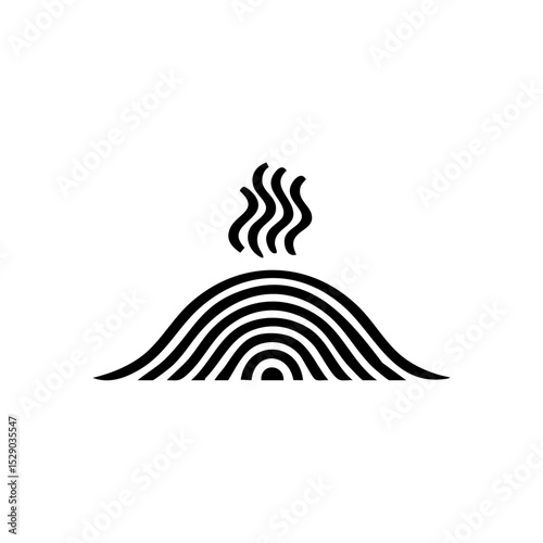 Vector compost pile icon with steam lines symbolizing heat, decomposition, and recycling. Hot compost mound icon for sustainability, farming, or organic waste processing topics.



