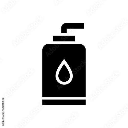 Pump dispenser bottle icon with a droplet symbol, ideal for soap, sanitizer, or lotion branding.

