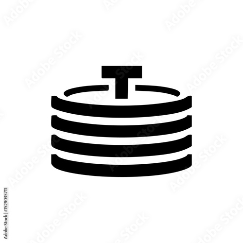 Minimalist vector icon of a septic tank with level gauge for sanitation themes.

