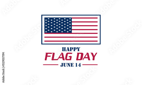 Flag Day In United States June 14 Background Vector Illustration