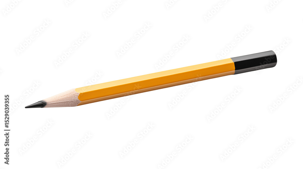 A high-resolution image of a single sketching pencil, centered in the frame, white background --ar 16:9 A high-resolution image of a single sketching pencil, centered in the frame, white background --ar 16:9
