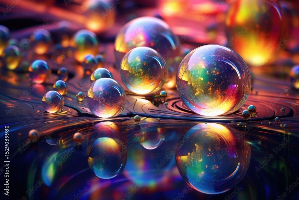 Naklejka premium Multicolor reflections backgrounds sphere transparent.