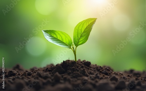 a green plant representing the evaluate current practices and commit to sustainability goals, aligning them with environmental and social values. High quality