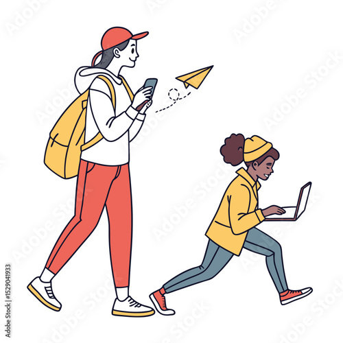 cartoon illustration of a man running