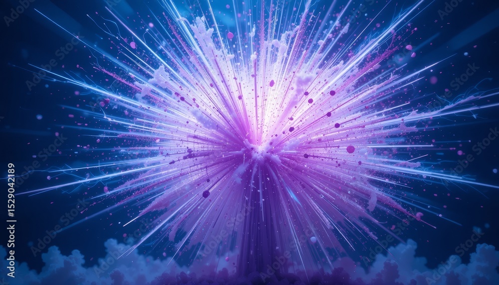 Fototapeta premium Vibrant Aqua and Violet Explosion Abstract Art