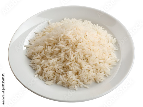 Pile of Cooked White Rice on Plate Isolated on transparent background, Isolated Png, Isolated on transparent background, Isolated Png file, Cut-out, No Background, Isolated object