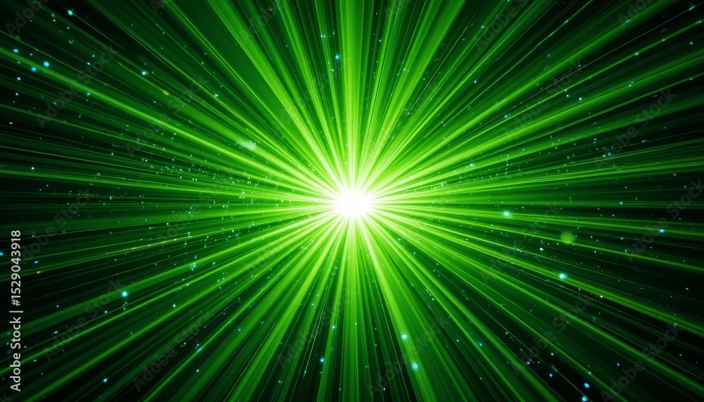Naklejka premium Intense Lime Green Light Rays Burst Background